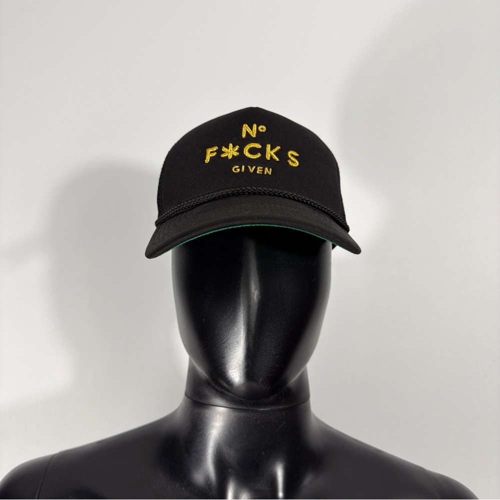 NO F*CKS GIVEN BLACK GOLD FOAM TRUCKER HAT